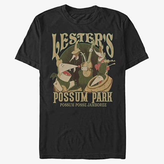 Tričko Merch Disney Classics A Goofy Movie - Lesters Possum Park Unisex T-Shirt Black