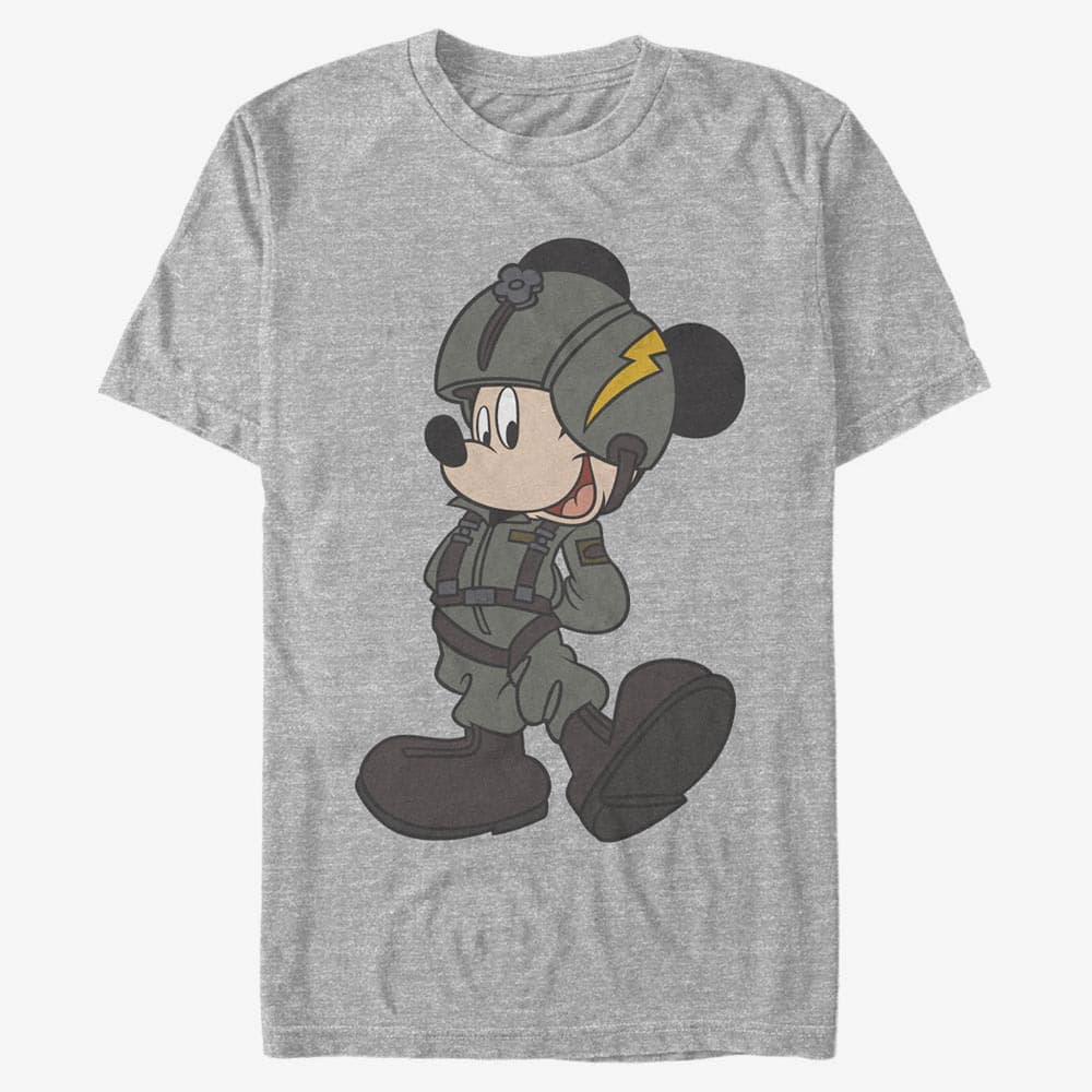 T-shirts Merch Disney Classic Mickey - Mickey Jet Pilot Unisex T-Shirt Heather Grey