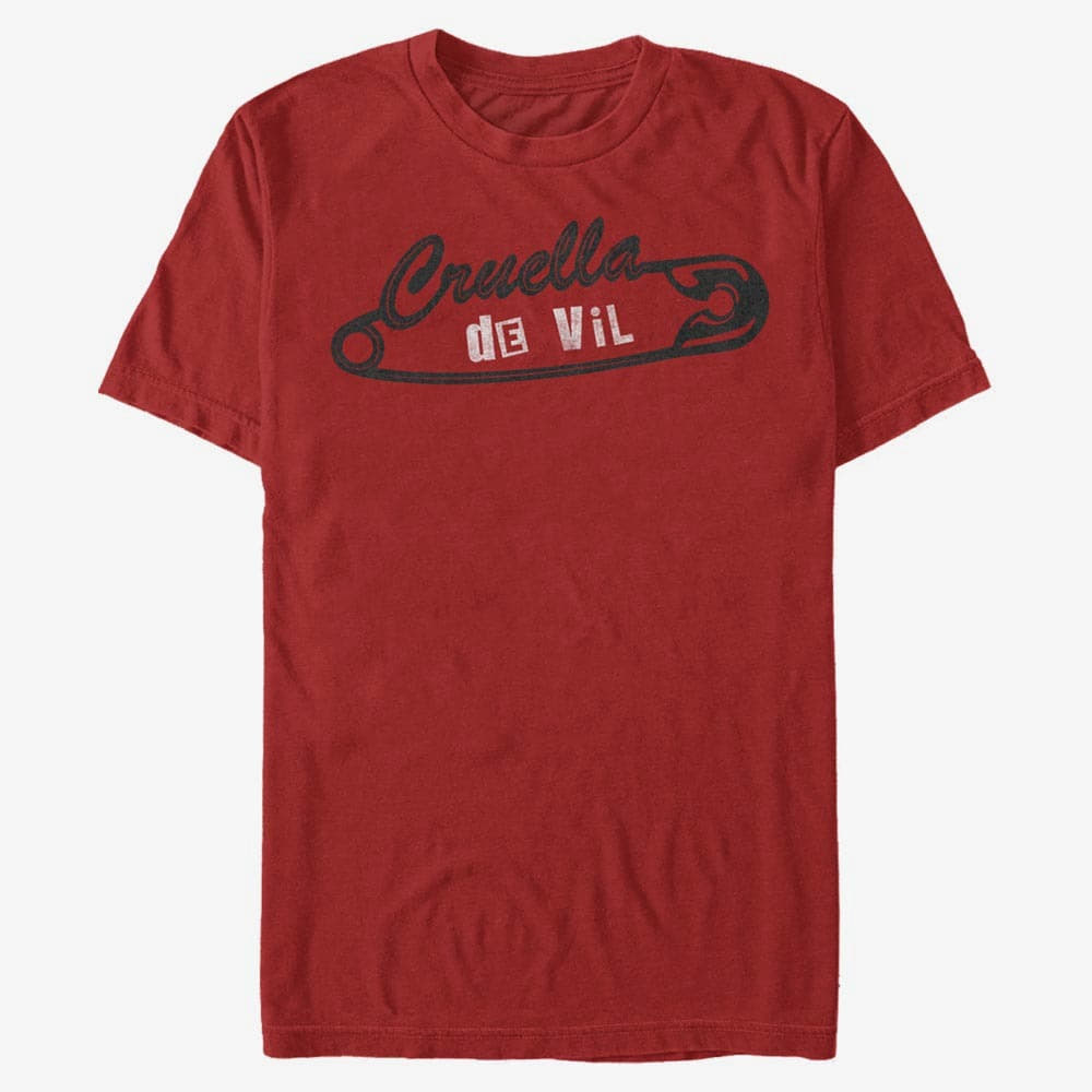 T-Shirts Merch Disney Classics DNCA - Cruella Punk Pin Unisex T-Shirt Red