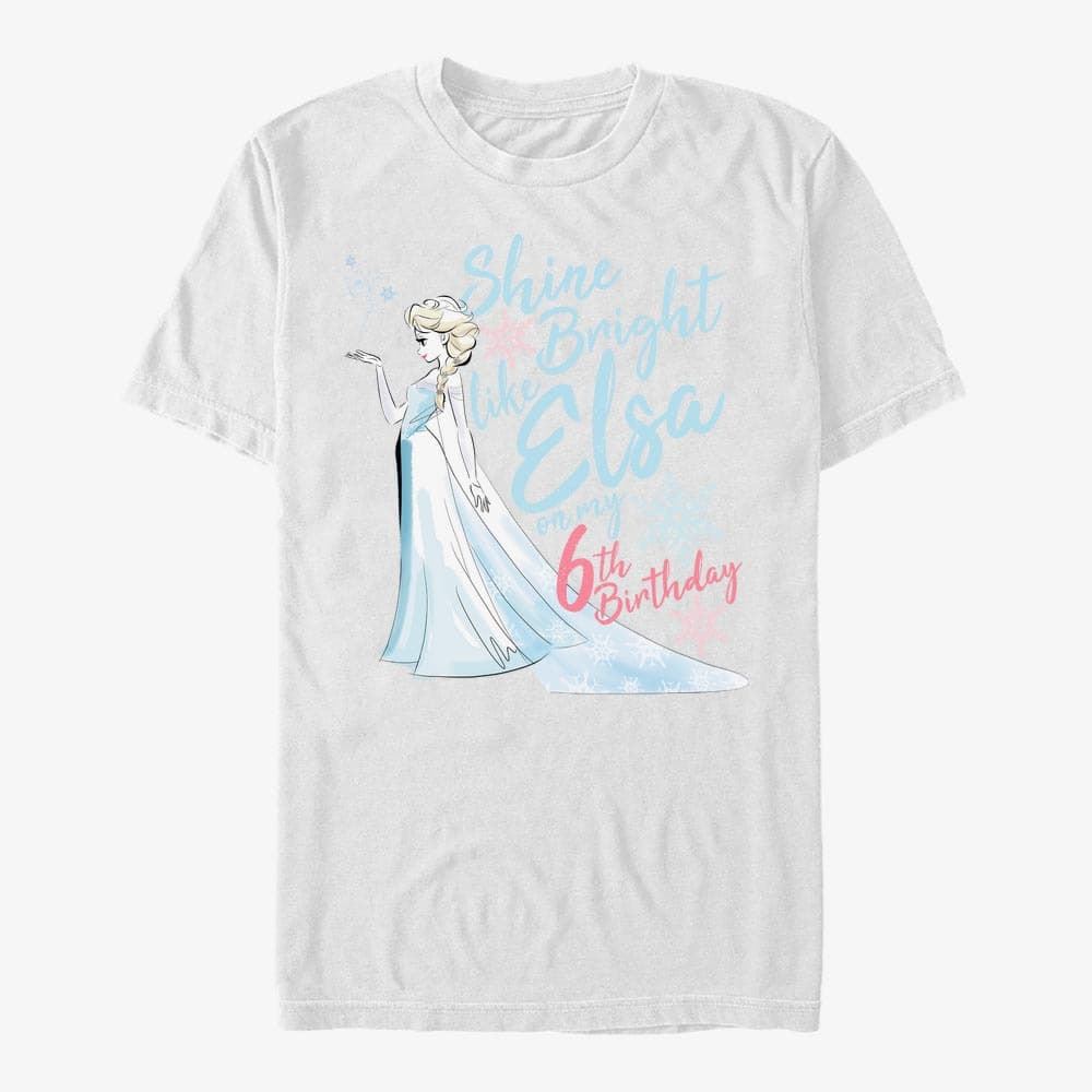 T-Shirts Merch Disney Frozen - Birthday Queen Six Unisex T-Shirt White