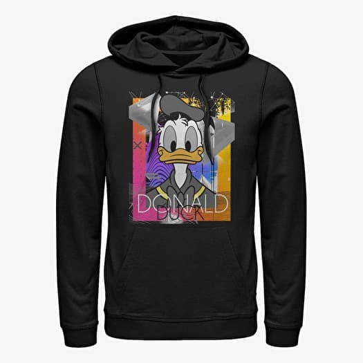 Sweatshirt Merch Disney Classics Mickey Classic - Eighties Duck Unisex Hoodie Black