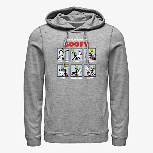 Majica Merch Disney Classics Mickey & Friends - Expressions of Goofy Unisex Hoodie Heather Grey