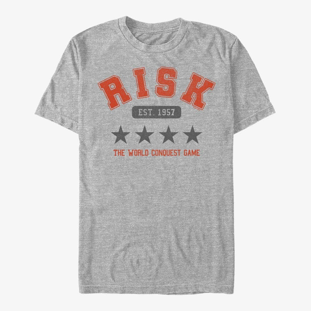 T-Shirts Merch Hasbro Risk - Collegiate Risk Unisex T-Shirt Heather Grey