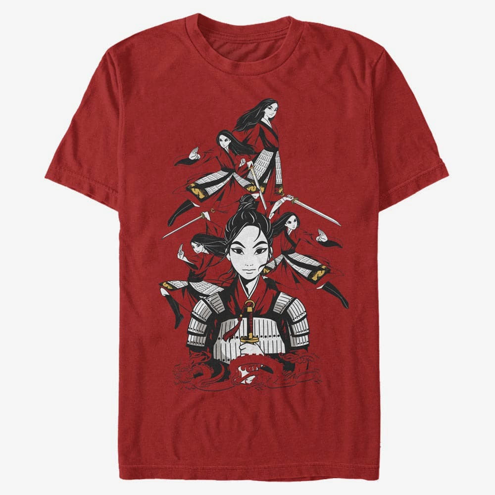 T-shirts Merch Disney Mulan: Live Action - Mulan Poses Unisex T-Shirt Red