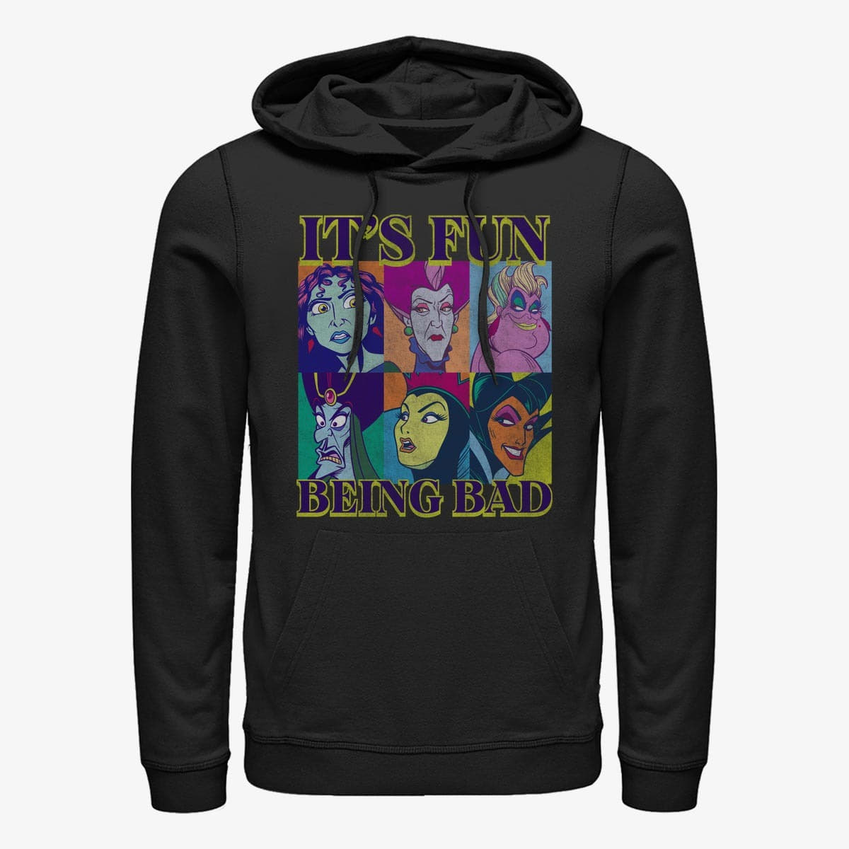 Dukserice Merch Disney Villains - VILLIANS SQUARED UP Unisex Hoodie Black
