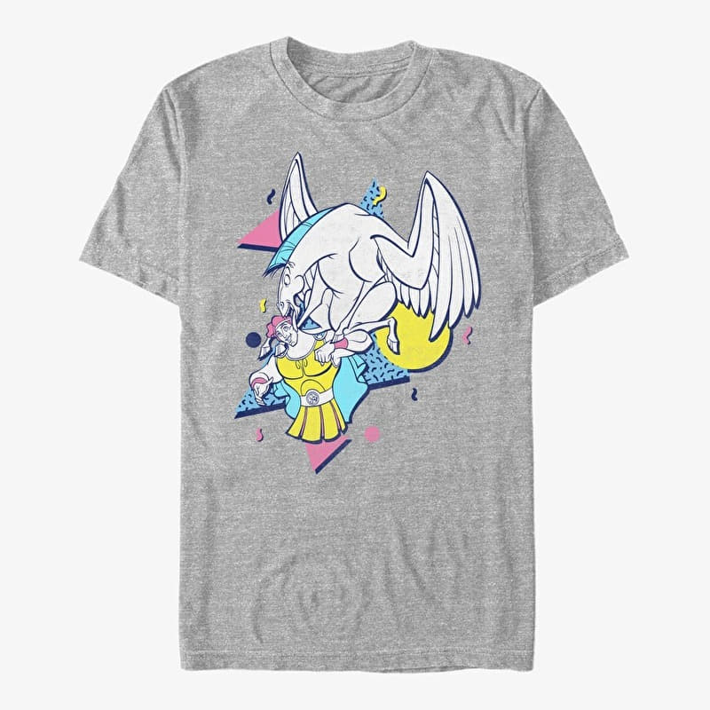 Merch Disney Hercules - Herc 90s Vibe Unisex T-Shirt Heather Grey