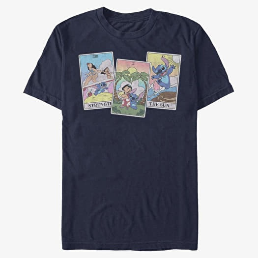 T-paita Merch Disney Lilo & Stitch - LILO STITCH TAROT Unisex T-Shirt Navy Blue