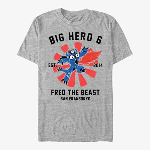 T-shirt Merch Disney Big Hero 6 Movie - Fred Collegiate Unisex T-Shirt Heather Grey