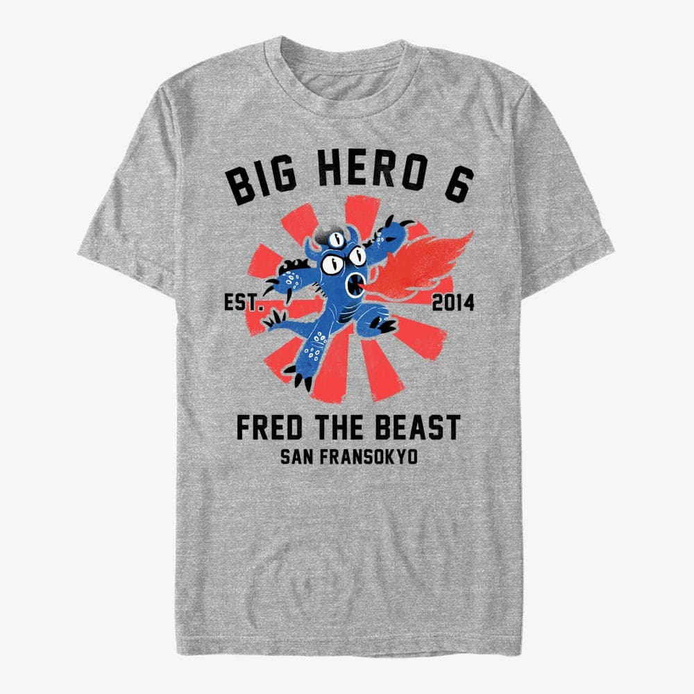 T-shirts Merch Disney Big Hero 6 Movie - Fred Collegiate Unisex T-Shirt Heather Grey