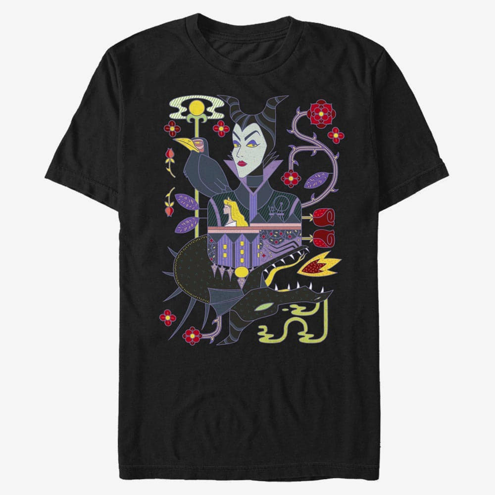 Koszulki Merch Disney Sleeping Beauty - dual maleficient Unisex T-Shirt Black