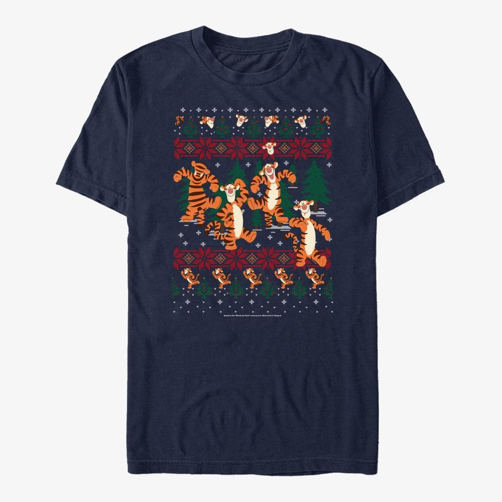 Camisetas Merch Disney Winnie The Pooh - Tigger Woods Xmas Unisex T-Shirt Navy Blue