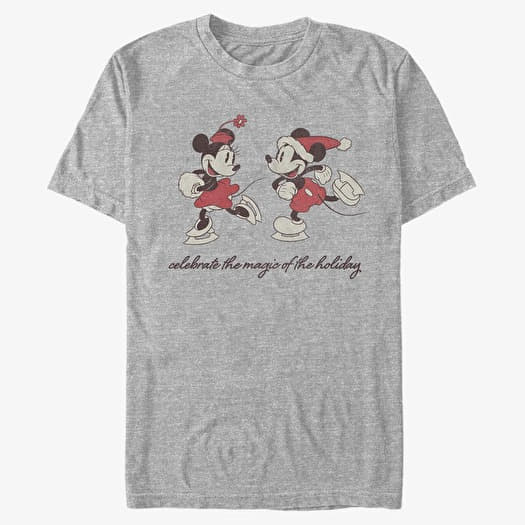 Camiseta Merch Disney Mickey Classic - Vintage Holiday Skaters Unisex T-Shirt Heather Grey