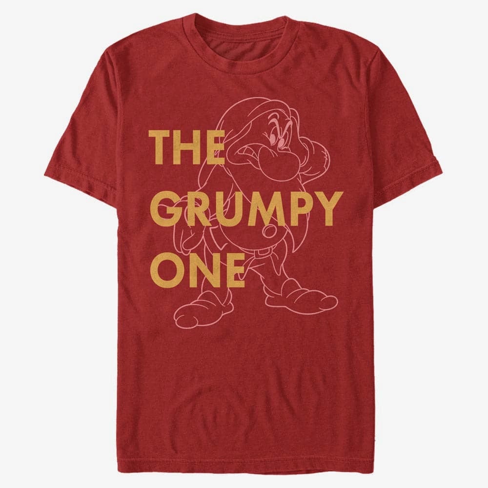 Koszulki Merch Disney Snow White - One Grumpy Dwarf Unisex T-Shirt Red