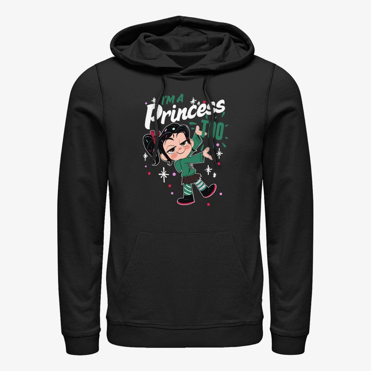 Dukserice Merch Disney Wreck-It Ralph 2 - Princess Too Unisex Hoodie Black