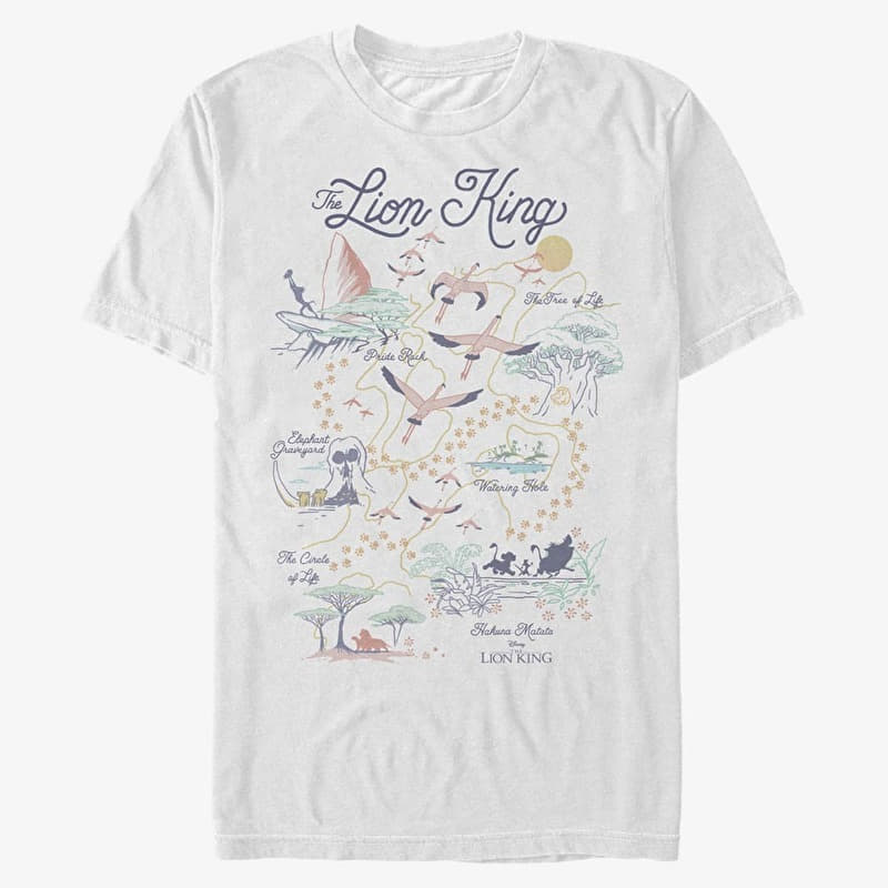 T-särk Merch Disney The Lion King - Map of the World Unisex T-Shirt White