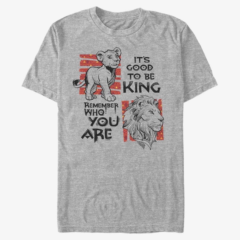 majice kratkih rukava Merch Disney The Lion King: Live Action - Simba Text Unisex T-Shirt Heather Grey
