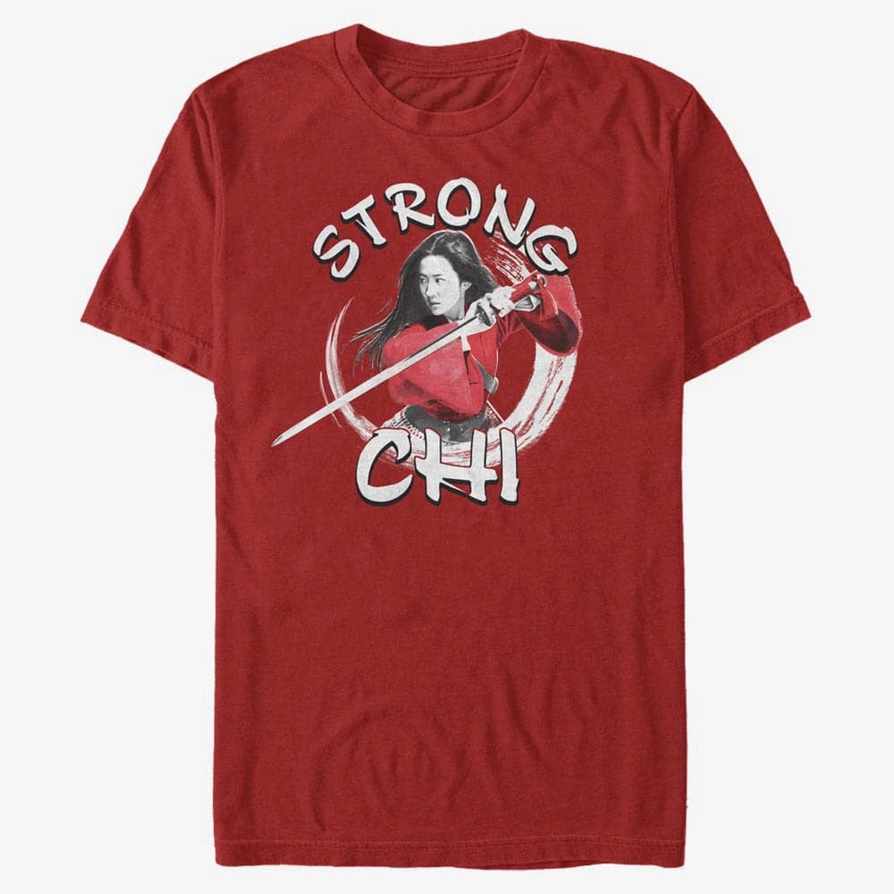 T-shirts Merch Disney Mulan: Live Action - Mulan Strong Chi Unisex T-Shirt Red
