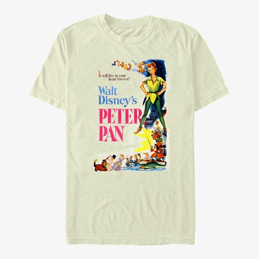 Tricouri  Merch Disney Peter Pan - VINTAGE PAN POSTER Unisex T-Shirt Natural