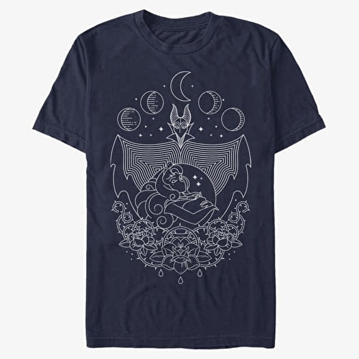 T-shirt Merch Disney Sleeping Beauty - Maleficent Geo Line Unisex T-Shirt Navy Blue