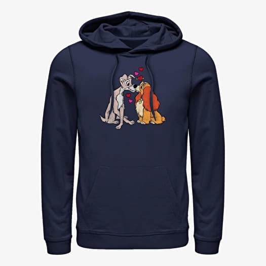 Sweatshirt Merch Disney Lady and the Tramp - PUPPY LOVE Unisex Hoodie Navy Blue