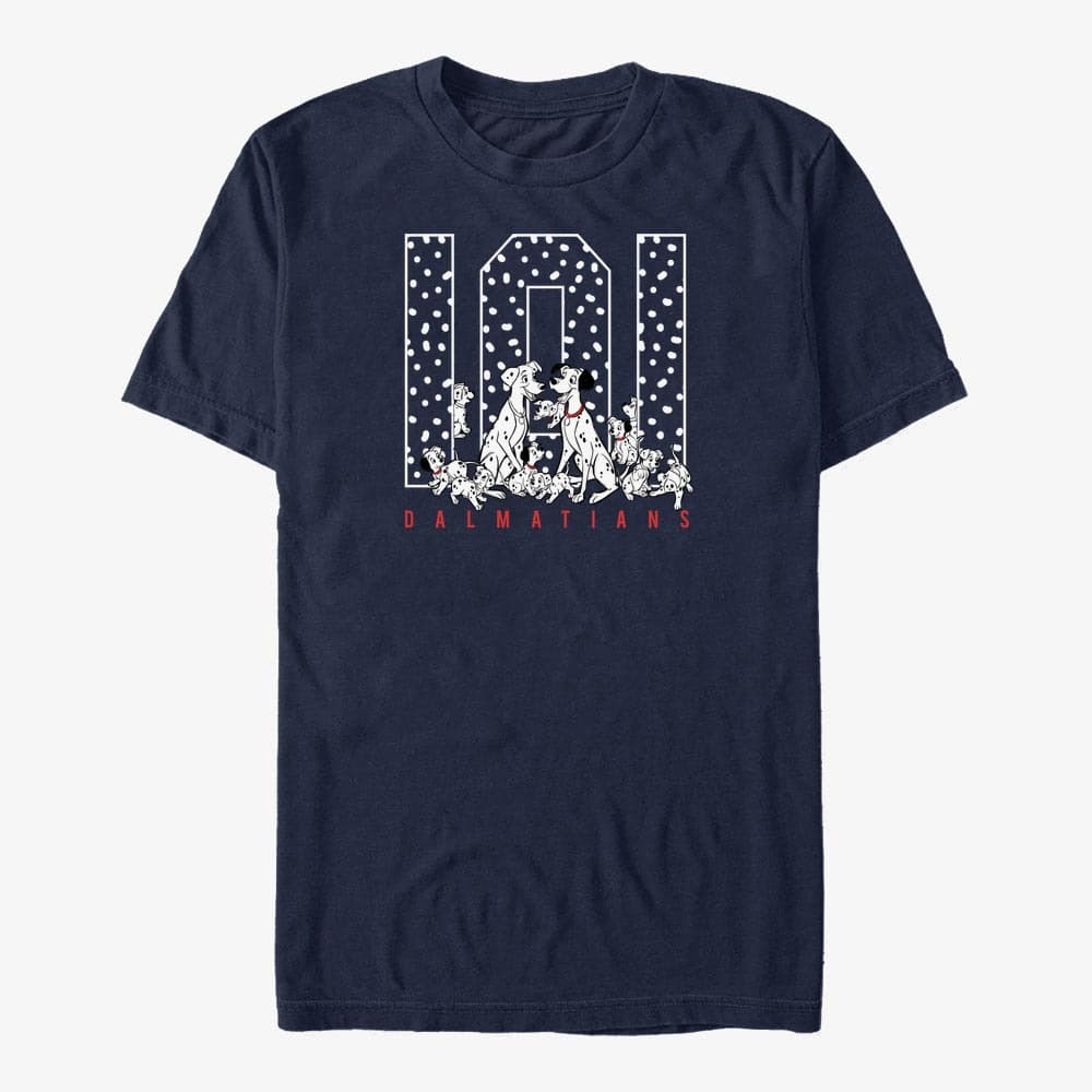 majice kratkih rukava Merch Disney 101 Dalmatians - One Oh One Spots Unisex T-Shirt Navy Blue