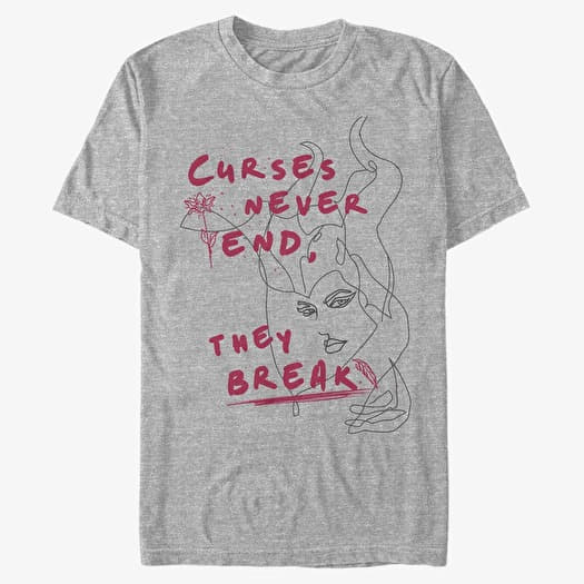 T-shirt Merch Disney Maleficent: Mistress Of Evil - Curse Scribbles Unisex T-Shirt Heather Grey