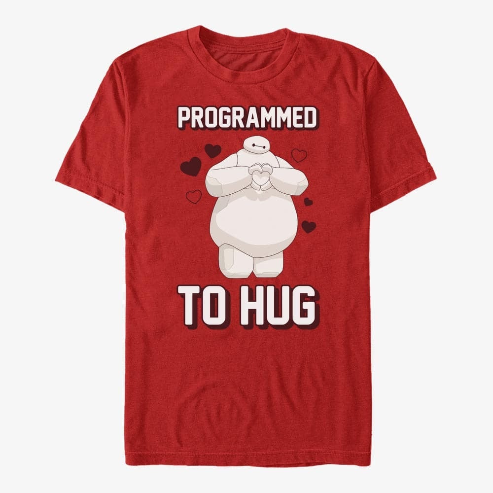 T-shirts Merch Disney Big Hero 6 Movie - Programmed to Hug Unisex T-Shirt Red