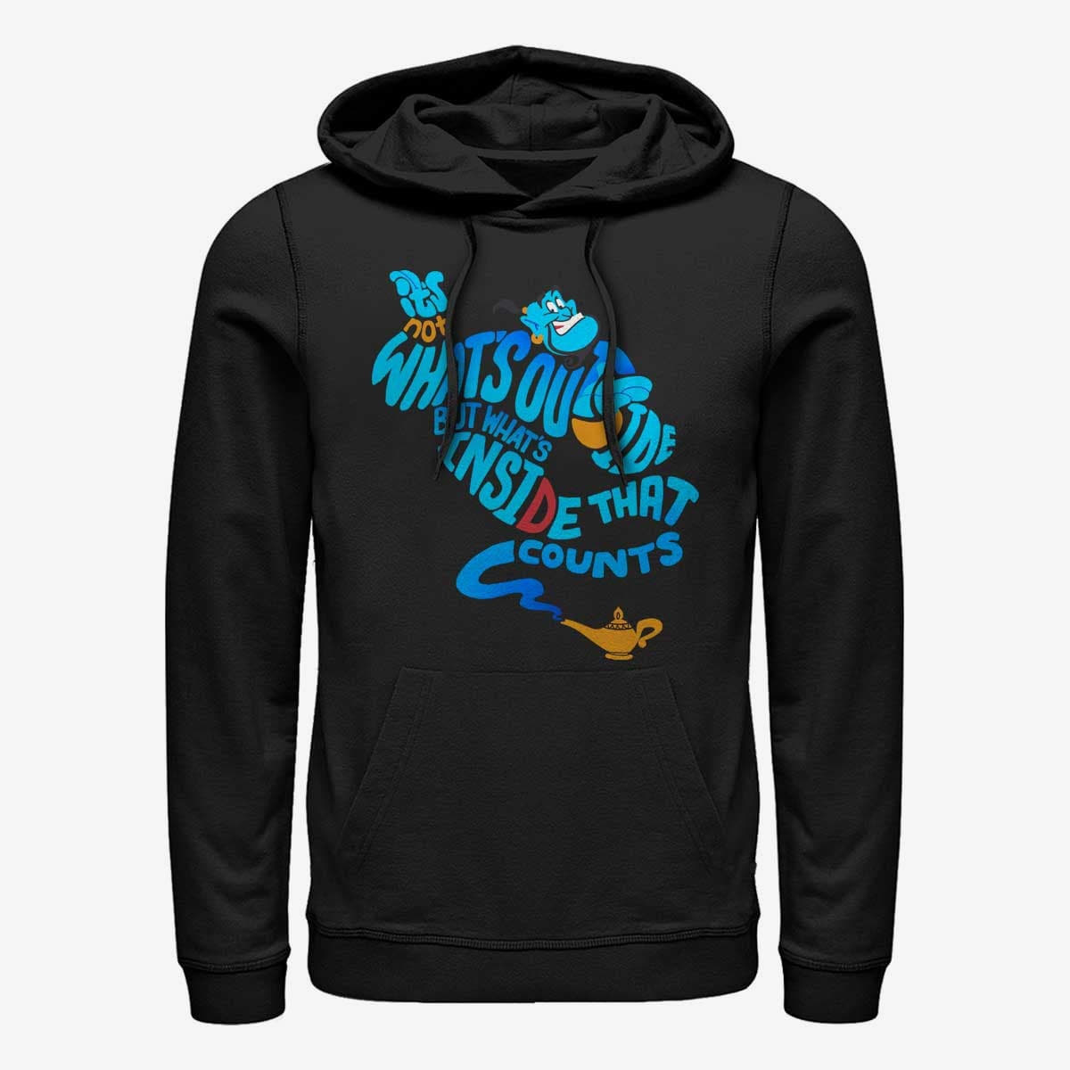Sweaters Merch Disney Aladdin - Quote Genie Bottle Unisex Hoodie Black