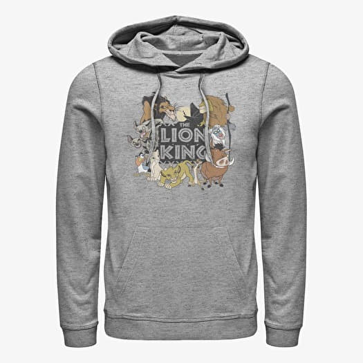Hoodies and sweatshirts Merch Disney The Lion King Distressed Lion Group Unisex Hoodie Heather Grey Queens