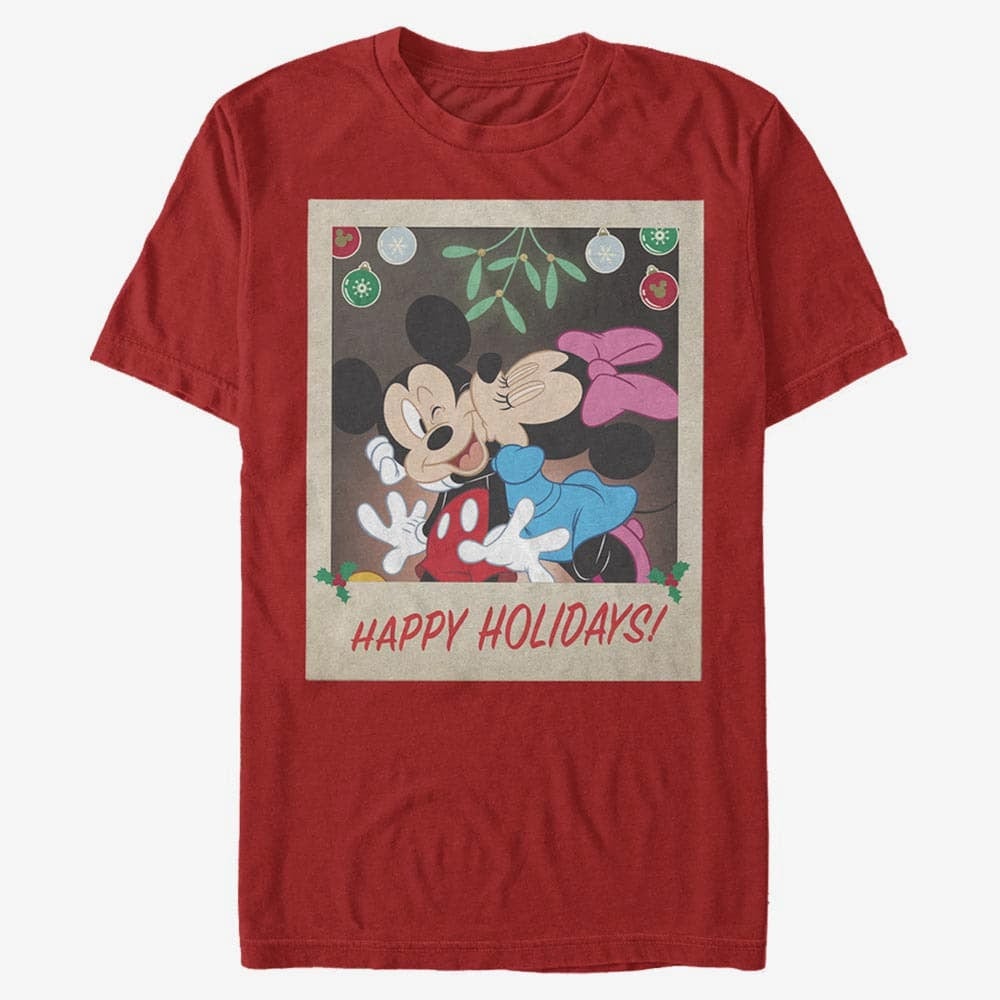 T-shirts Merch Disney Mickey Classic - Holiday Polaroid Unisex T-Shirt Red