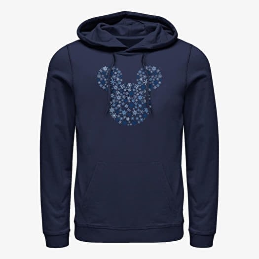 Hanorac Merch Disney Mickey Classic - Mickey Ear Snowflakes Unisex Hoodie Navy Blue