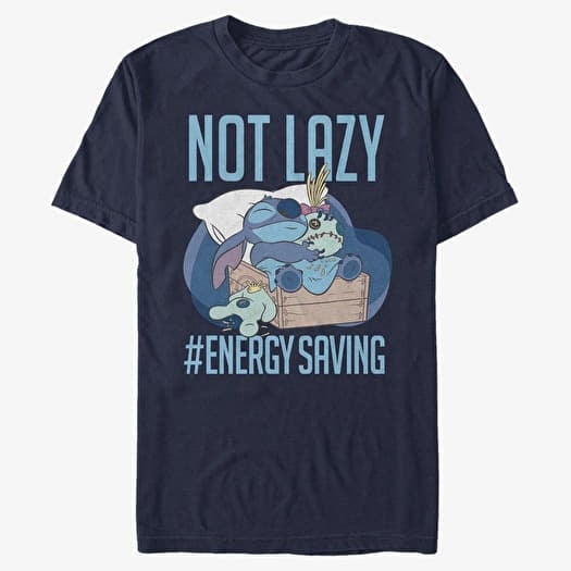 T-shirt Merch Disney - Lazy Energy Unisex T-Shirt Navy Blue