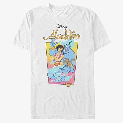 Tricou Merch Disney Aladdin - Neon Vapor Unisex T-Shirt White