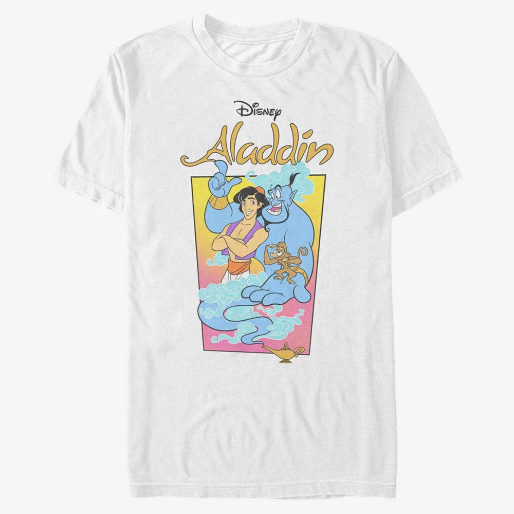 Pólók Merch Disney Aladdin - Neon Vapor Unisex T-Shirt White
