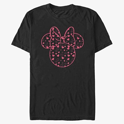 T-shirt Merch Disney Classic Mickey - Minnie Hearts Fill Unisex T-Shirt Black