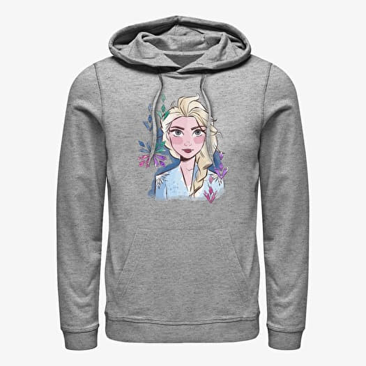 Majica Merch Disney Frozen 2 - Elsa Face Unisex Hoodie Heather Grey