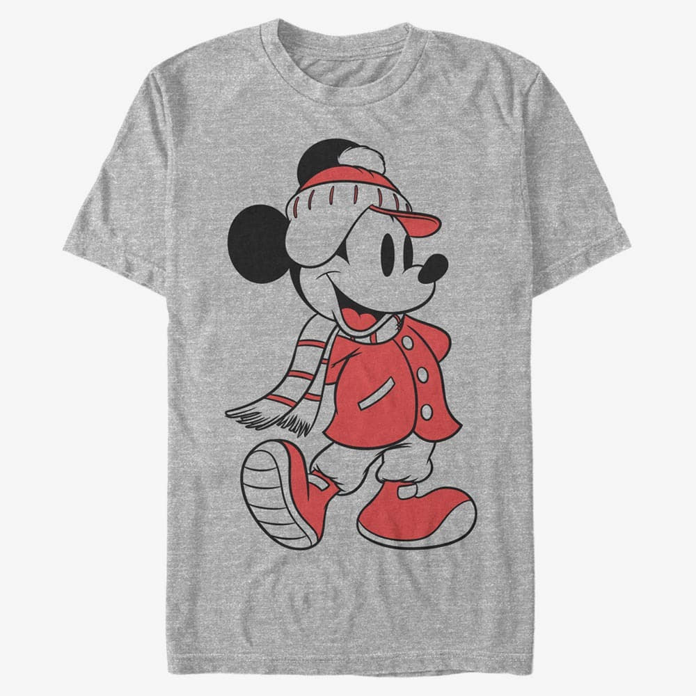T-shirts Merch Disney Mickey Classic - Mickey Winter Fill Unisex T-Shirt Heather Grey