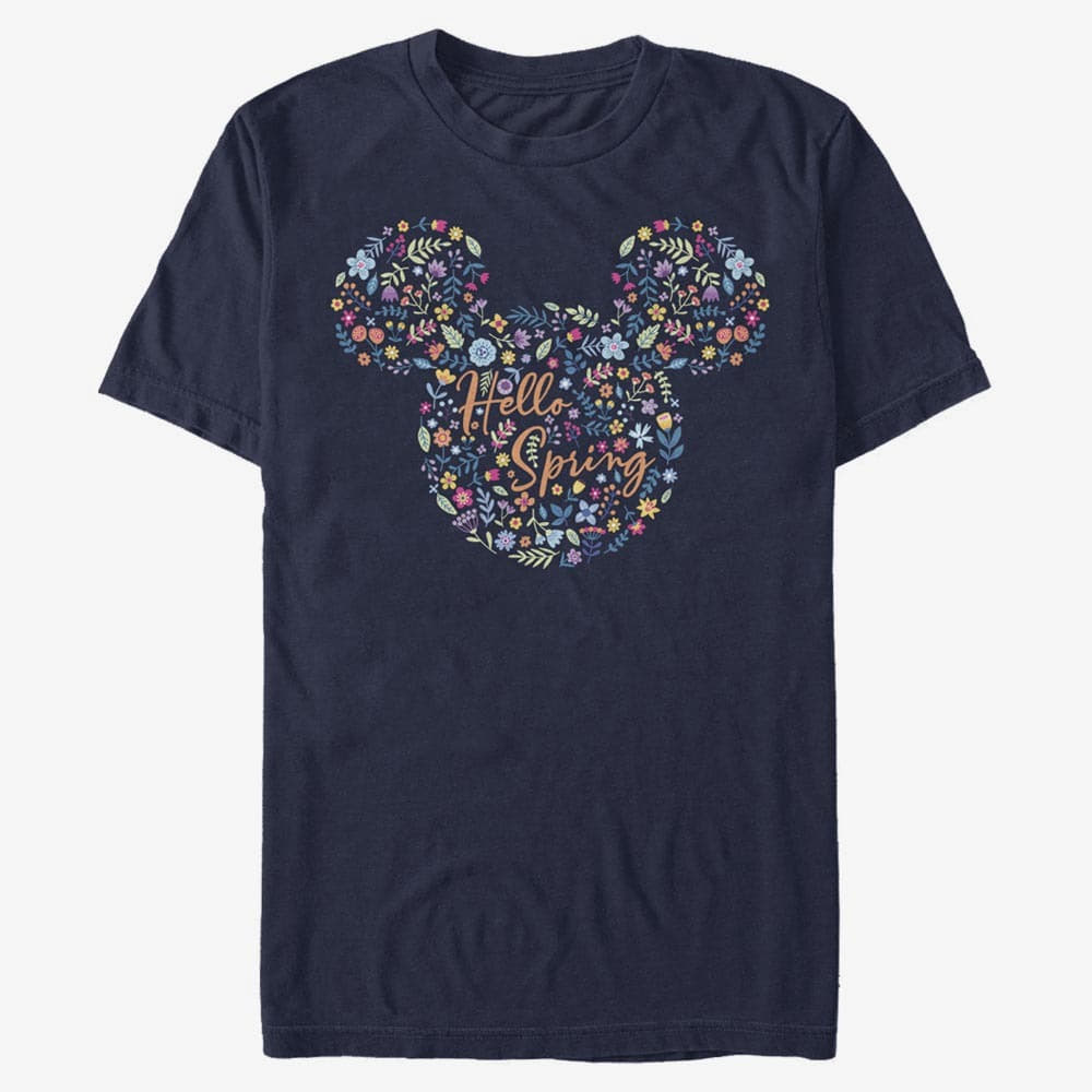 T-shirts Merch Disney Classic Mickey - Floral Ears Unisex T-Shirt Navy Blue
