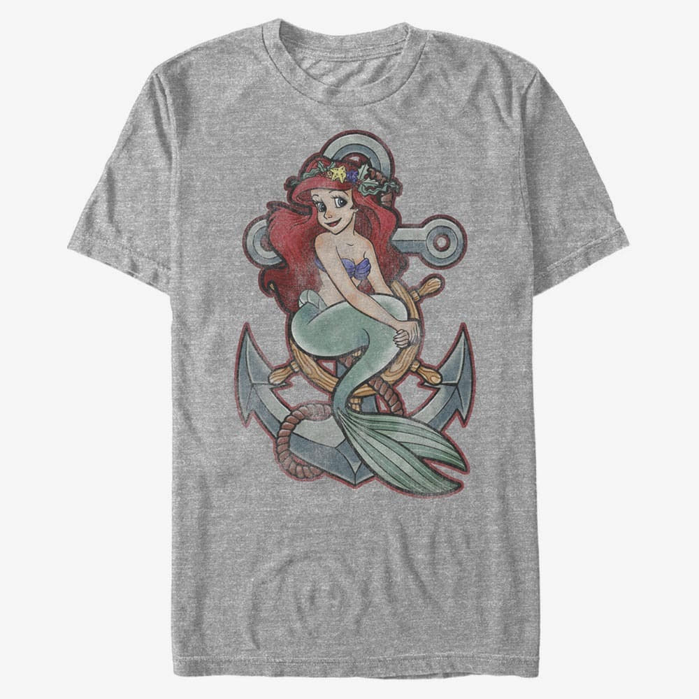 Camisetas Merch Disney The Little Mermaid - Anchor Unisex T-Shirt Heather Grey
