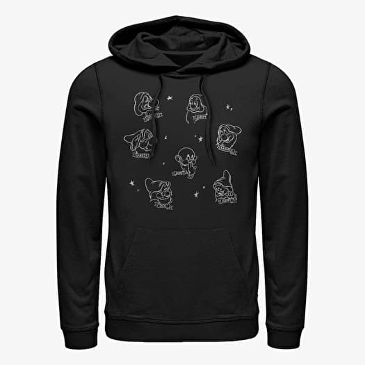 Mikina Merch Disney Snow White - Many Dwarves Unisex Hoodie Black