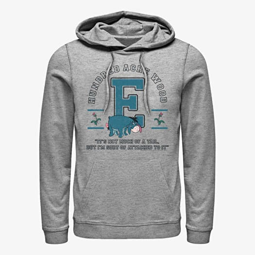 Pulóver Merch Disney Winnie the Pooh - Eeyore Collegiate Unisex Hoodie Heather Grey
