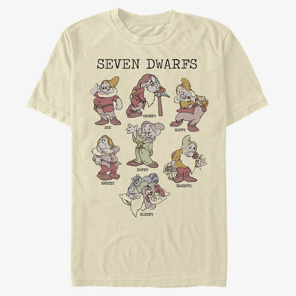 T-shirts Merch Disney Snow White - Dwarf Grid Unisex T-Shirt Natural