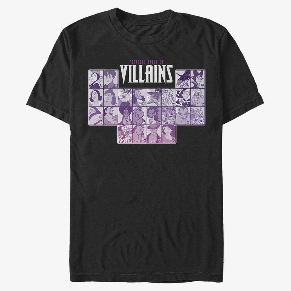 majice kratkih rukava Merch Disney Villains - Periodic Villains Unisex T-Shirt Black