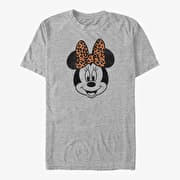 Merch Disney Mickey And Friends - Modern Minnie Face Leopard Unisex T-Shirt Heather Grey