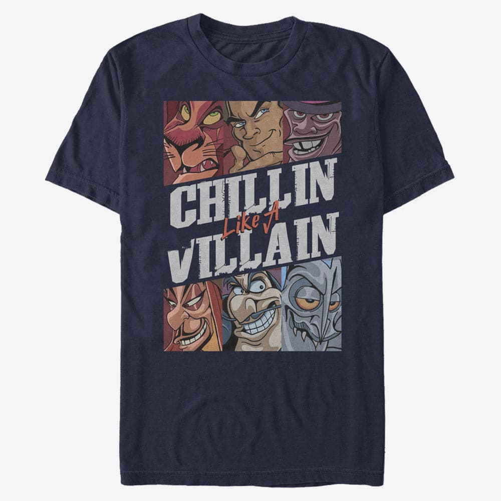 Tricouri Merch Disney Villains - Villains Chills Unisex T-Shirt Navy Blue