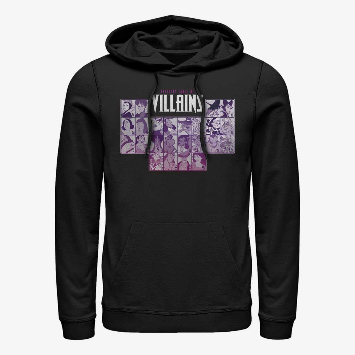Dukserice Merch Disney Villains - Periodic Villains Unisex Hoodie Black