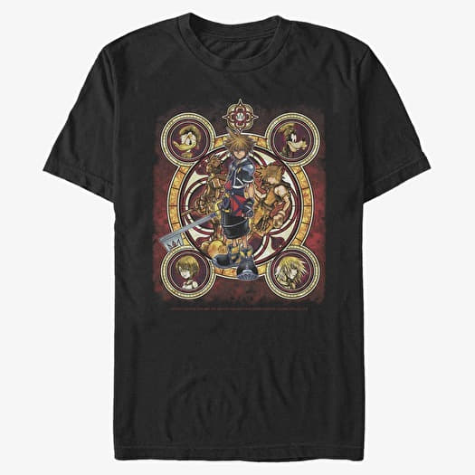 Póló Merch Disney Kingdom Hearts - Group Circle Kingdome Unisex T-Shirt Black