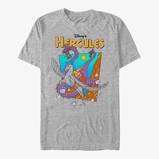 T-shirt Merch Disney Hercules - Hydra Escape Unisex T-Shirt Heather Grey