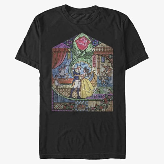 T-shirt Merch Disney Beauty & The Beast - Glass Beauty Unisex T-Shirt Black