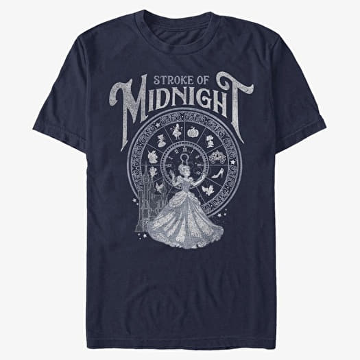 Tričko Merch Disney Cinderella - STROKE OF MIDNIGHT Unisex T-Shirt Navy Blue